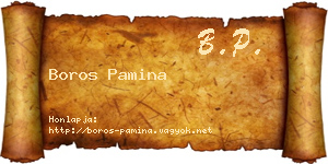 Boros Pamina névjegykártya